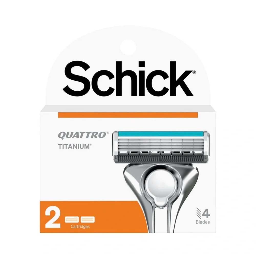 5 Schick Quattro For Men Titanium Refill Razor Blades 2ct